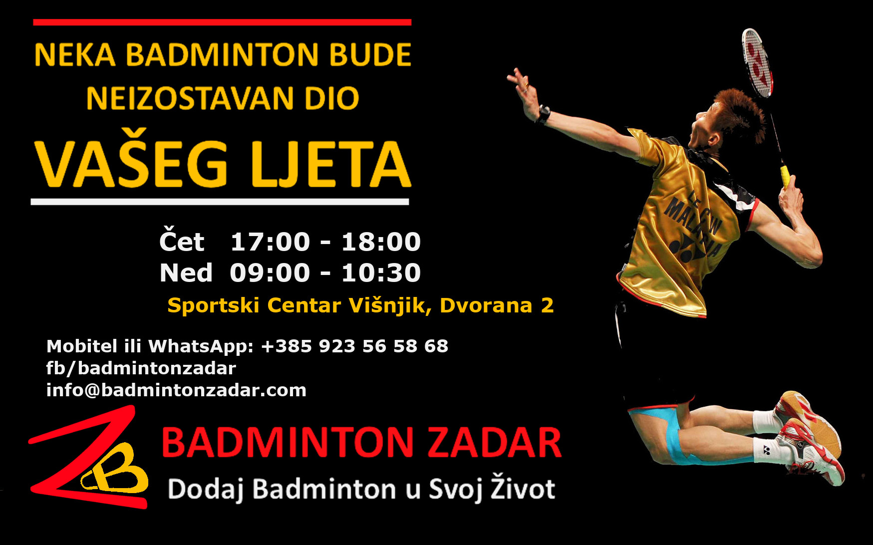 badminton trening ljeti 2021